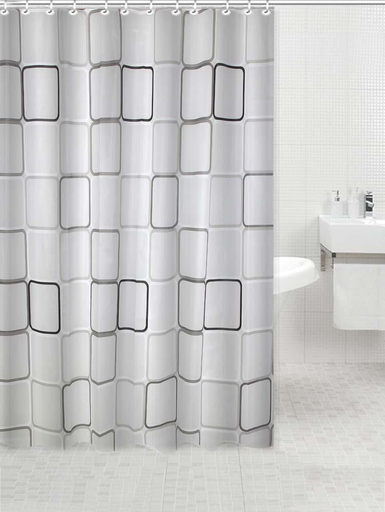 Shower Curtain Set With Chenille Bath Mat, Slate - Adore Home